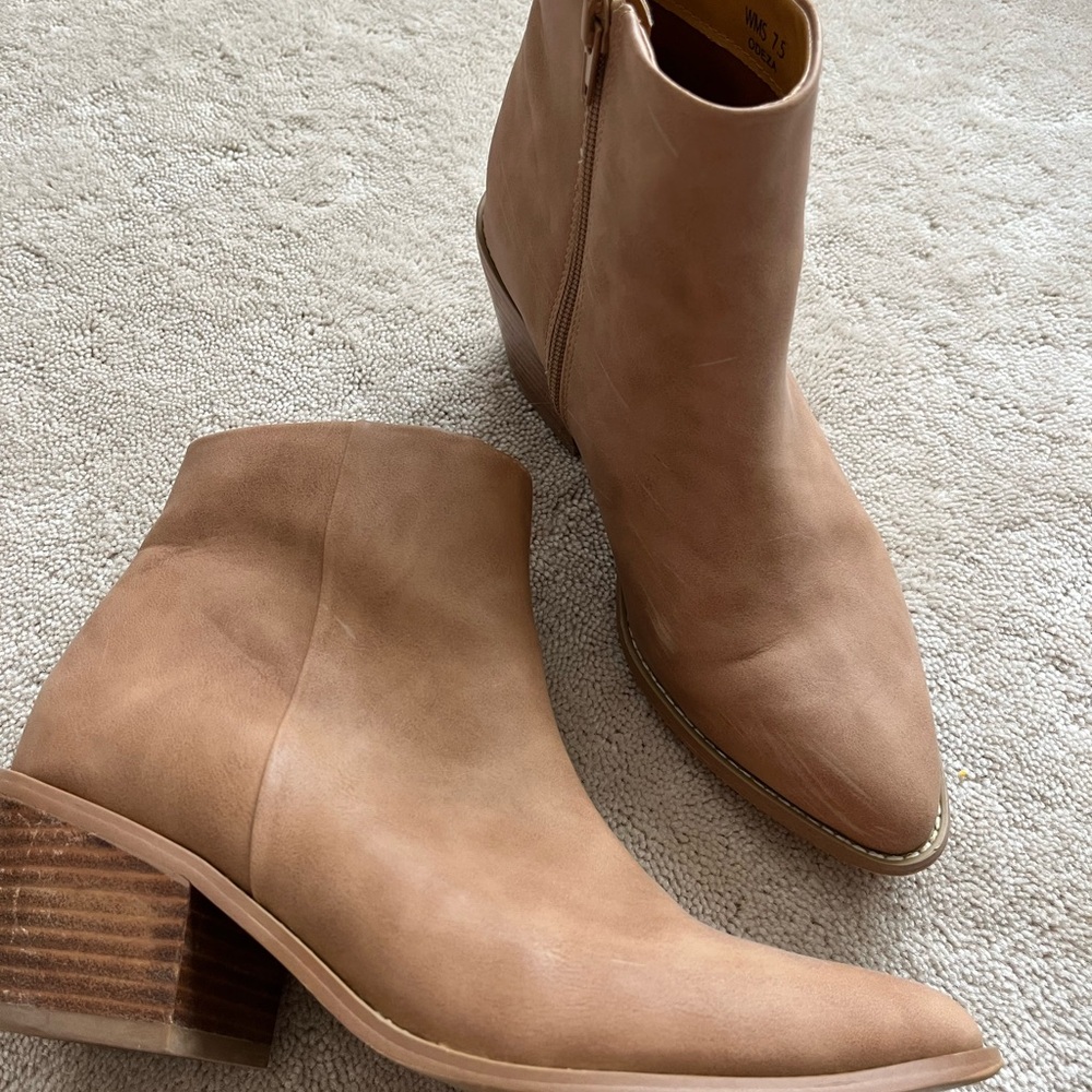 Report Tan Ankle Booties